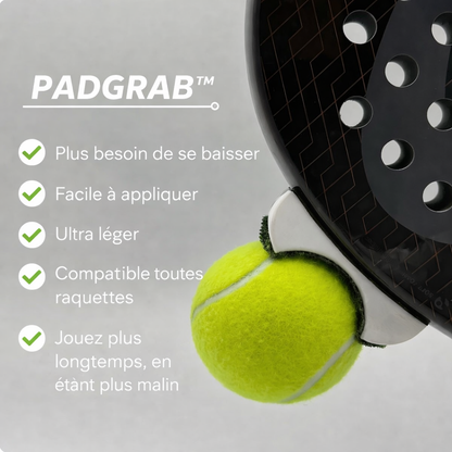 Pad Grab™ – Ramasse-balle pour raquette de padel